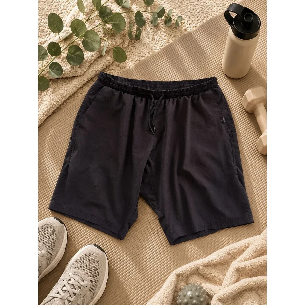 UNRL Training Shorts Men 2XL Black Performance Stretch Gym Workout Athletic Logo